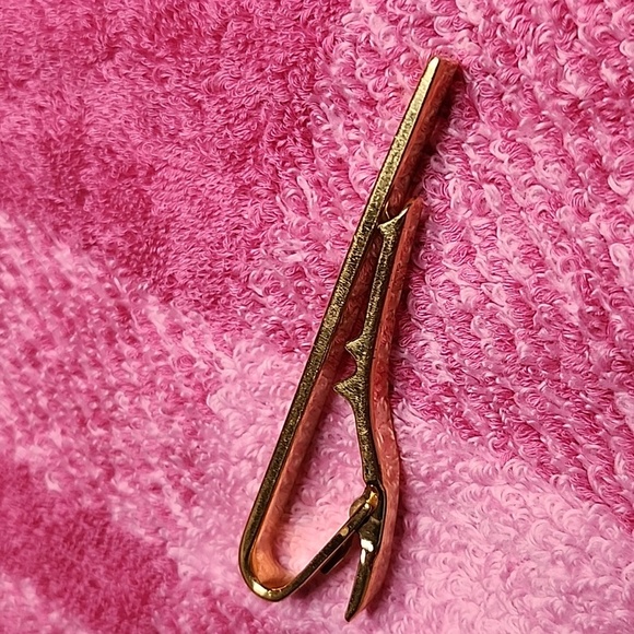 Dunhill Tie pin Clip Bar color Silver and Gold Dunhill Logo Men's Jewelry - Picture 2 of 6